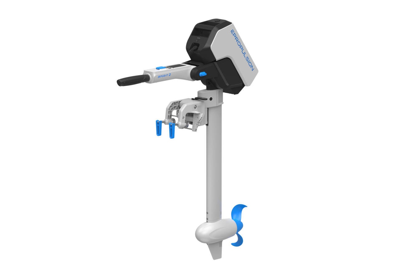 ePropulsion Spirit 2 S Tiller -sähköperämoottori akulla
